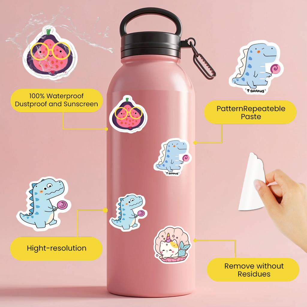 35pcs Pastel Cute Animals Stickers Playful Fantasy Creatures  Stickers Stationery Stickers For DIY Phone Laptop Scrapbook