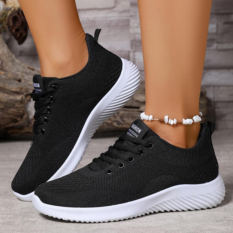Breathable Mesh Lace Up Flat Shoes Women  Autumn Soft Sole Platform Sneakers Woman Comfortable Non Slip Sports Shoes Female