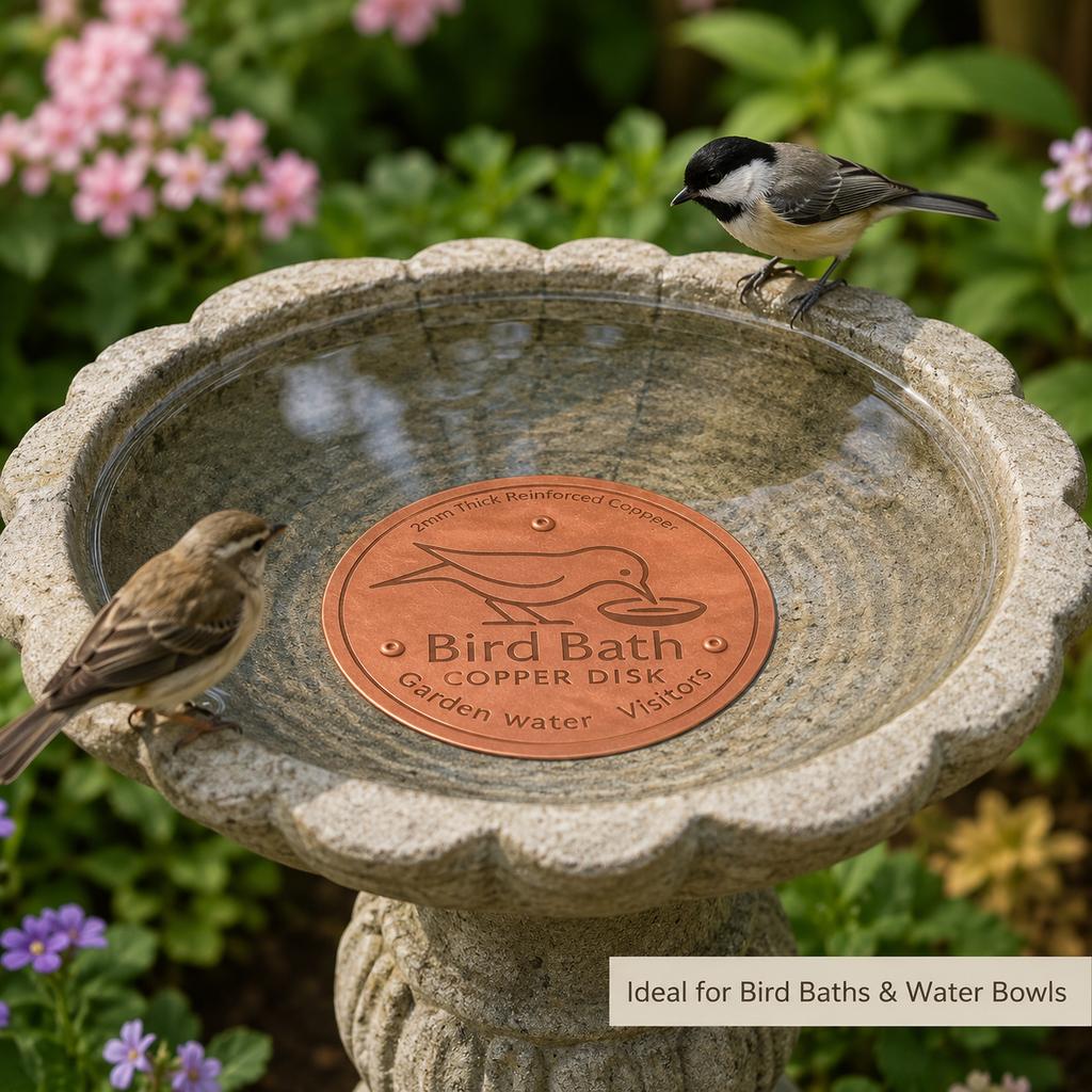 10cm Copper Bird Bath Disk Round Copper Plate with 3 Raised Support Points for Garden Bird Baths Fountains Outdoor Water Bowls