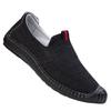 Spring and summer fashion breathable linen toe men's shoes, cow tendon soles, middle-aged and elderly dad shoes, a foot lazy beanie shoes