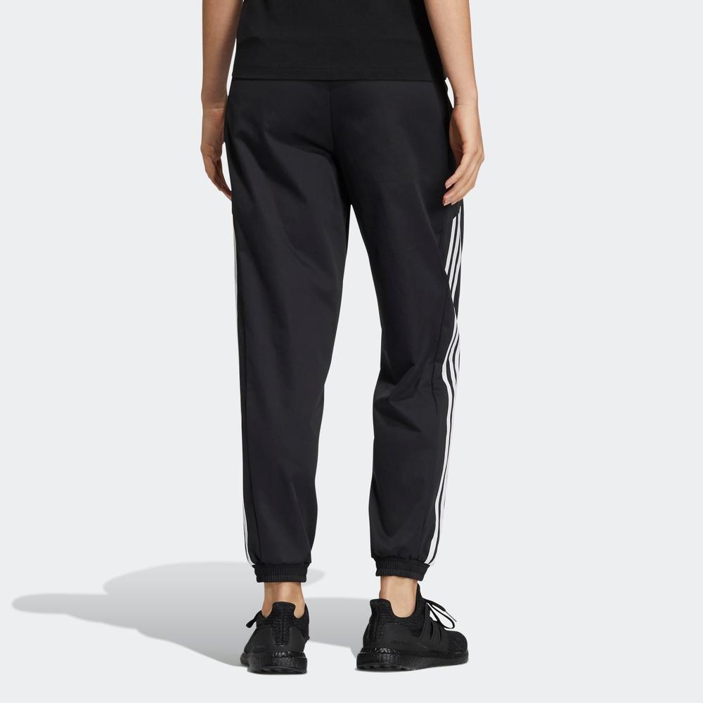 Adidas Solid Side Stripe Print Elastic Waist Sweatpants Women Bottoms Black HE9993