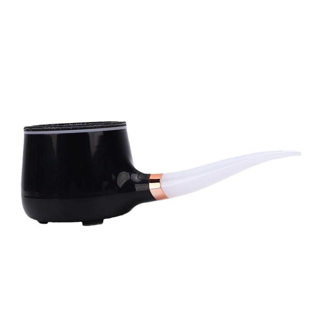Pipe Aromatherapy Diffuser Humidifier Black Quiet Simulated Fire Essential Oil Diffuser with Smoke Rings Colorful LED