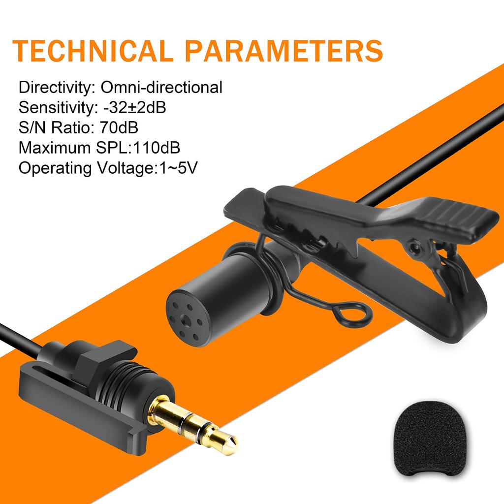 COMICA SM-O1 Clip-on Lavalier Microphone, Omnidirectional 3.5mm TRS Condenser Microphone, Compatible with SLR Cameras, BoomX-D, Sennheiser, and Other