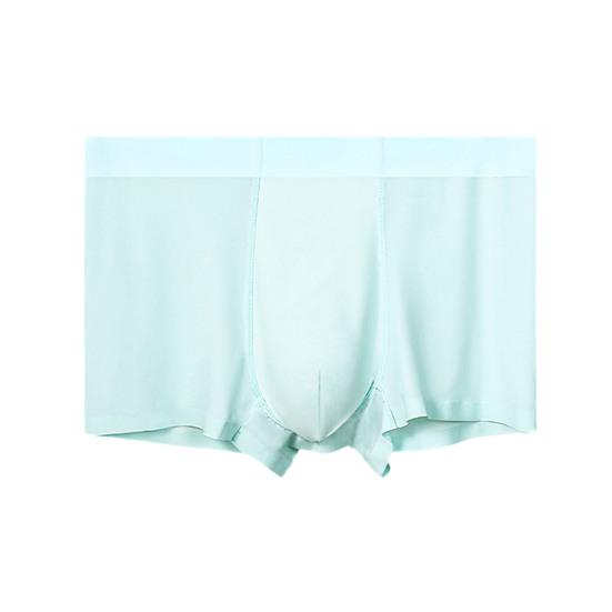 Men Boxer Underwear Mid-rise Elastic Waistband Solid Color Shorts Briefs Solid Color Ice Silk Summer Panties Daily Wear