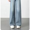 Light Color High Waist Wide Leg Jeans for Women - Spring/Autumn 2025, Pear Shape Slimming Straight Pants