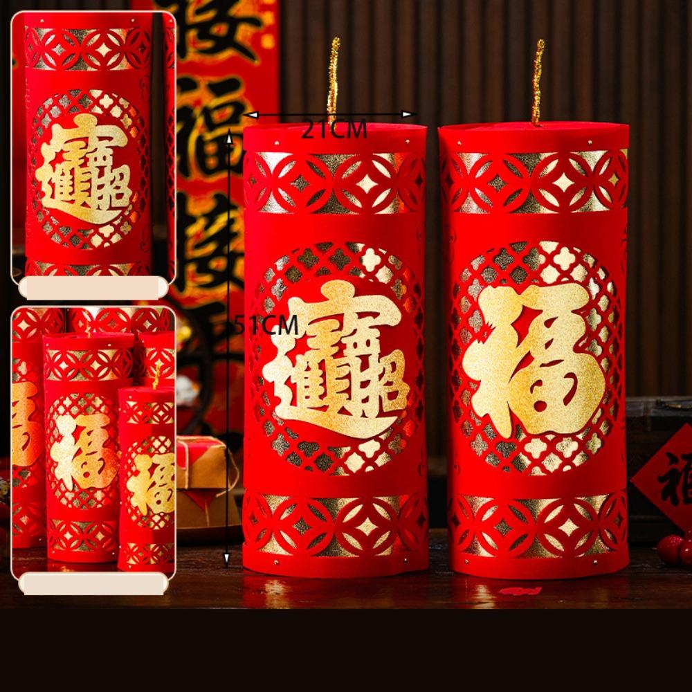 1 Pair Firecracker New Year Decorations Realistic Traditional Spring Festival Firecracker Ornaments 2025 Good Luck