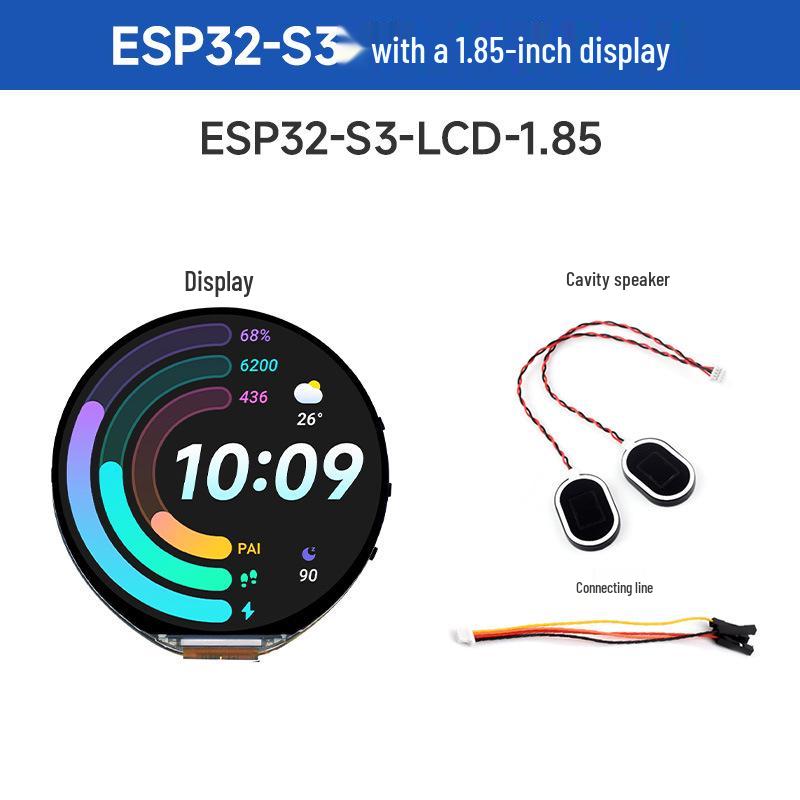 ESP32-S3 Round 1.85" LCD Dev Board with Optional Touch, Wi-Fi, & Bluetooth 5 Support