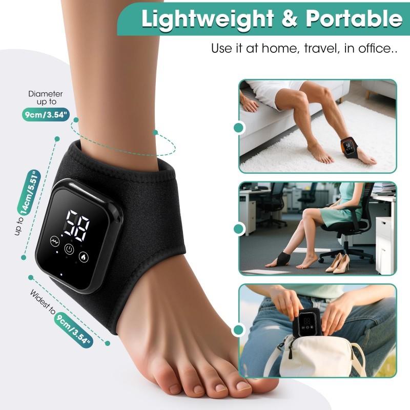 Beheizbares Fußmassagegerät Elektrische Vibration Entspannung Knöchelmassagegerät Warme Knöchelstütze Gelenkverstauchungsunterstützung Knöchelschutz