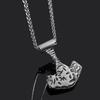 Viking Jewelry Trendy Stainless Steel Compass Rune Hammer Pendant Gold Plated Cross Border Orchid Link Necklace Unisex Fashion
