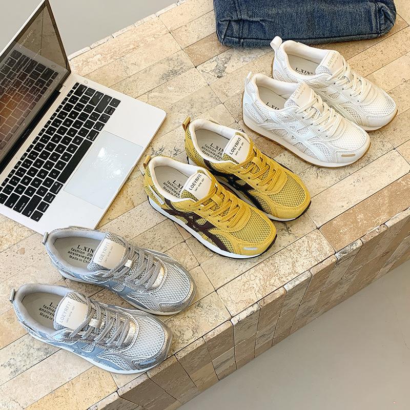 European Station Color Matching Mesh Forrest Gump Shoes Women's 2025 Spring New Breathable Versatile Lightweight Casual Sports Running Shoes