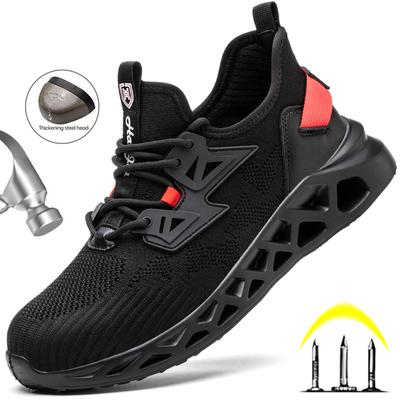Leichte, unzerstörbare Sicherheitsschuhe für Herren und Damen, Arbeitsschuhe, atmungsaktiv, bruchfest, Arbeitssicherheitsstiefel mit Stahlkappe