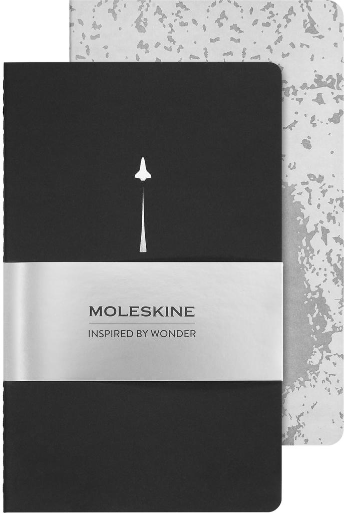 Moleskine Notebook Set of Cahier Large Size X Light SKCAHLP7063S2 2, NASA-Inspired Journal, (13cm 21cm), Gray,