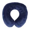 Curved Hump Self-Inflatable Travel Pillow With Storage Bag Dark Blue with Gray U Shaped Neck Pillow Portable
