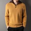 Trendy Men's Slim-Fit Knit Cardigan with Twisted Jacquard Lapel for Autumn and Winter