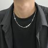 Collana Catena Cubana in Acciaio Titanio Cucita per Uomo Hip Hop Minimalista Gioielli per la Clavicola