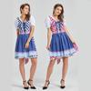 German Bavarian Oktoberfest Costume Set,Halloween Beer Costume Dirndl Dresses Blouse Shirt Apron for Adult Womens