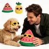 Summer Fruit Squeaky Dog Toys, Cute Plush Watermelon & Pineapple Chew Toys with Crinkle Paper, Interactive Dog Toys for Boredom Relief & Teething