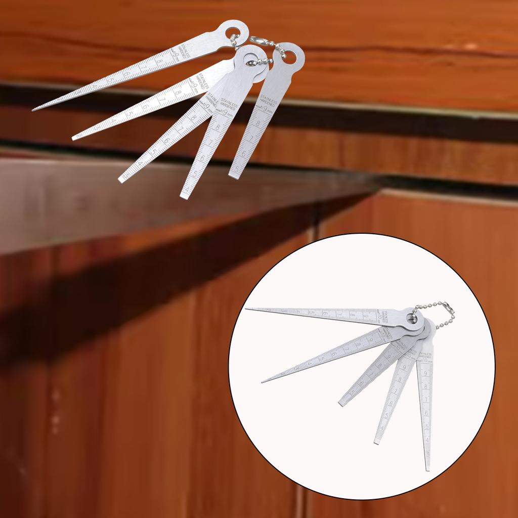 5-teiliges Stahl-Fühlerlehren-Set Präzisions-Spaltmesswerkzeug mit klarer Skala für Schweiß- und mechanische Inspektion