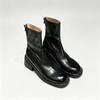 Autumn and Winter Washed Leather Thick-soled Heightening Short Boots Women's Retro Thin Boots Thick Heel Cigarette Boots Martin Boots