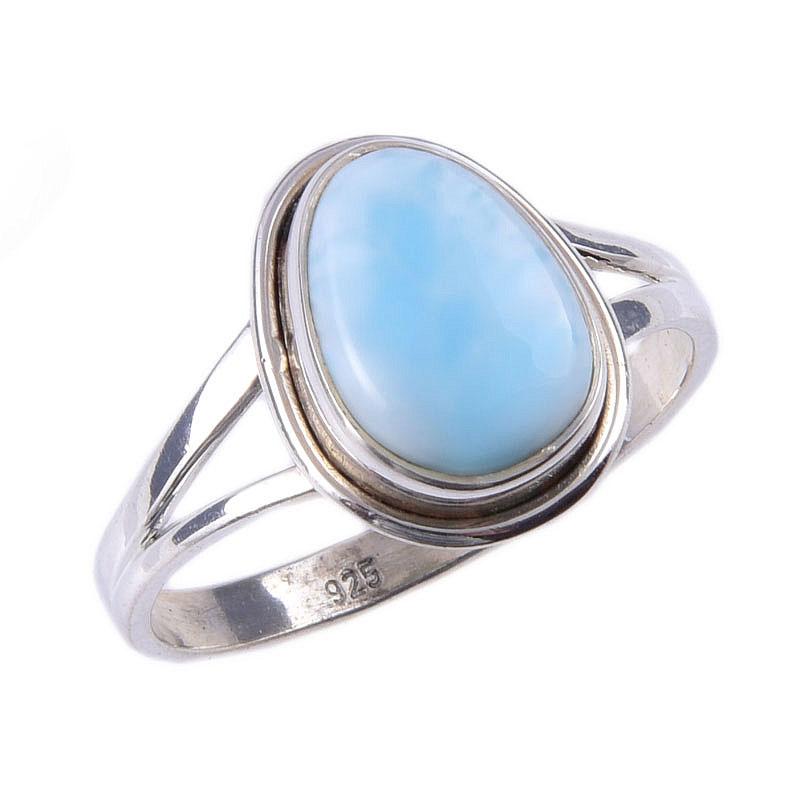 Natural Republic Larimar Gemstone 925 Solid Sterling Silver Gift Ring S.9 O6w32