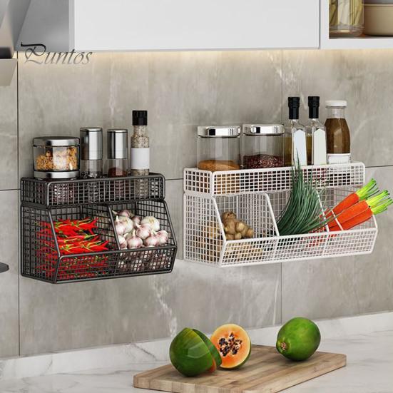 Wire Mesh Storage Basket Large Capacity Strong Load-bearing Easy Installation Wall Mounted Shelf Organizer Basket