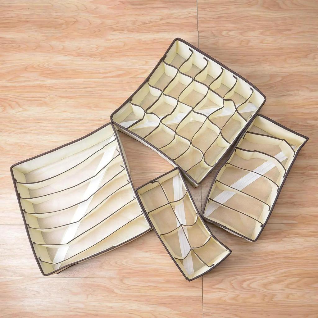 Foldable Underwear Storage Box with Multi-Size Drawer Partitions for Organized Wardrobes