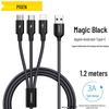 PISEN 66W Fast Charging 3-in-1 Data Cable for Apple & Android Devices