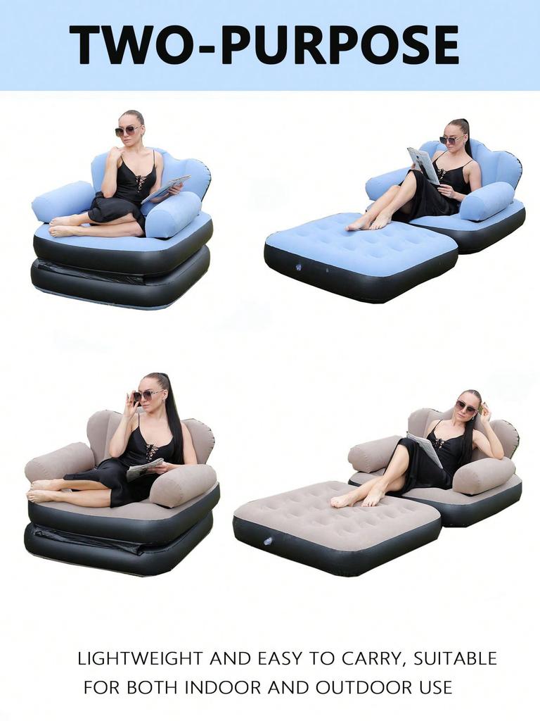 Inflatable Sofa Outdoor Adult Lazy Sofa Multifunctional Five In One Inflatable Bed Convenient Beach Sofa Foldable Lounge Chair