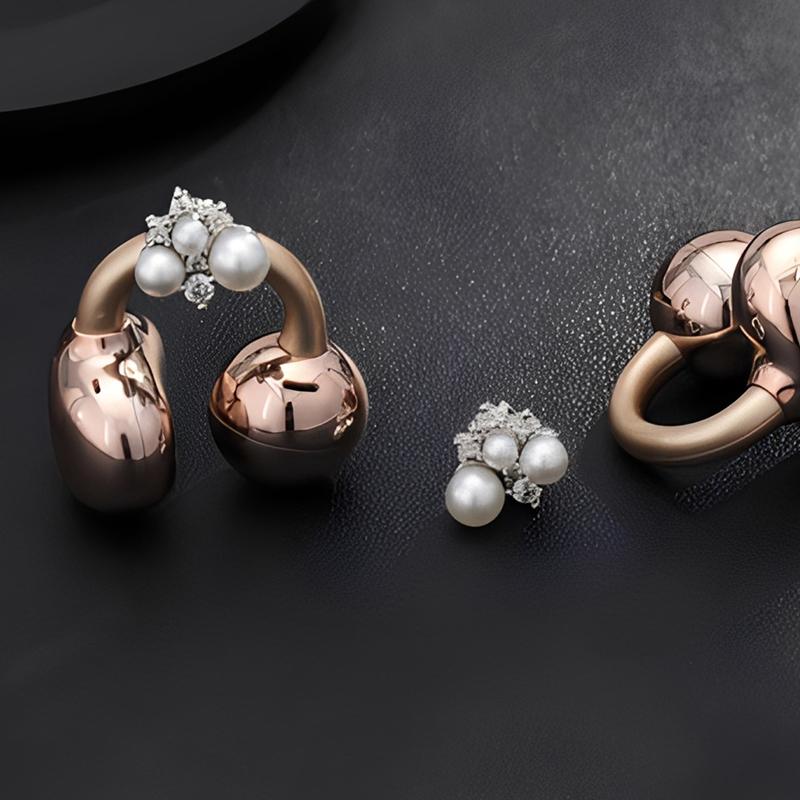 Серьги для клипсы на ухо Наушники Вращающиеся Цветочные Бутоны Сияющие Украшения one size