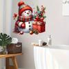 1pc Realistic -like Winter Snowman Sticker - Matte PVC Self-Lit-like (No /) Irregular Shape for Toilet/Wall/Window - Christmas