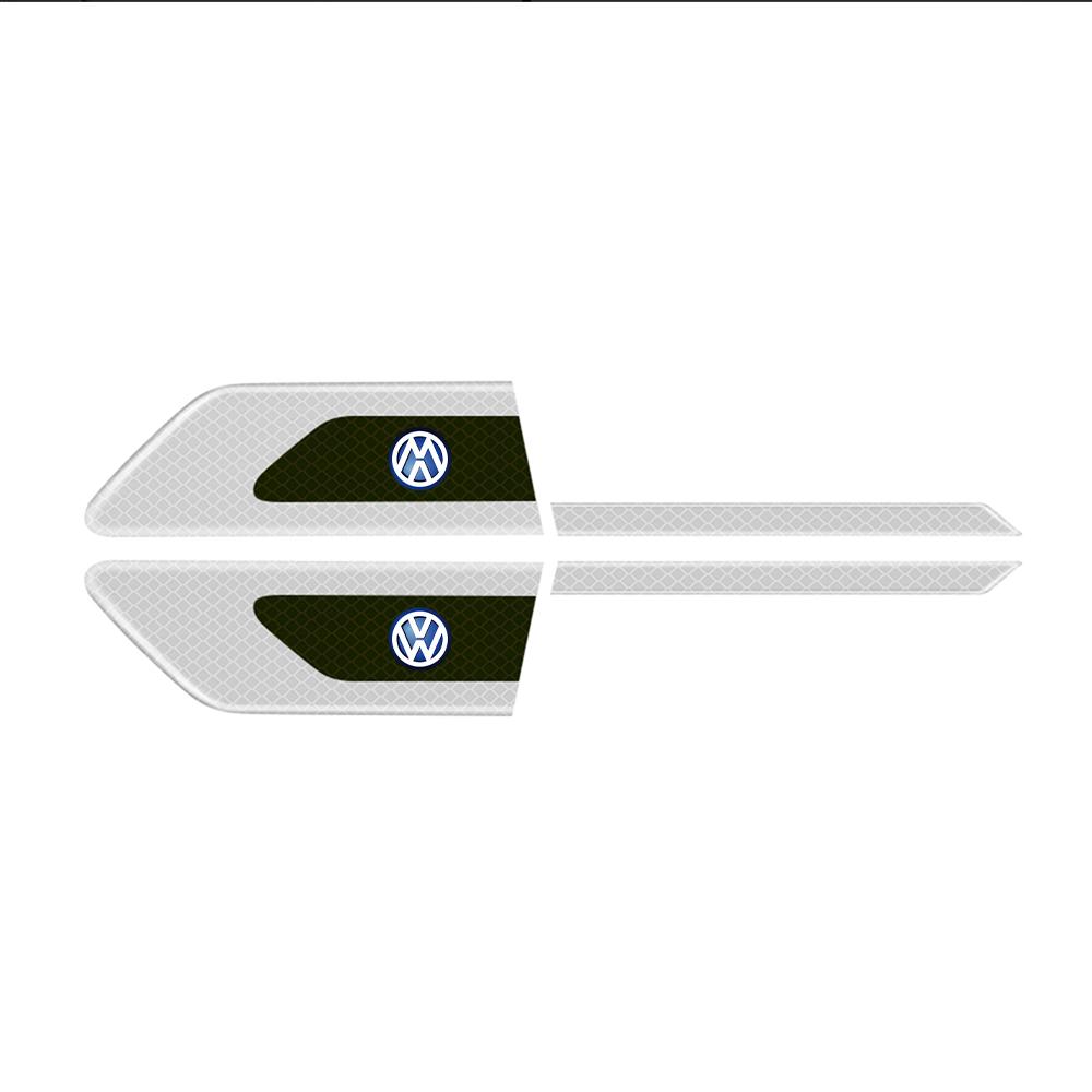For VW Rline Golf polo Jetta Bora CC MK4 2PCS Car Reflective Auto Truck Safety Warning Tape Bumper Secure Reflector Car Sticker zq9