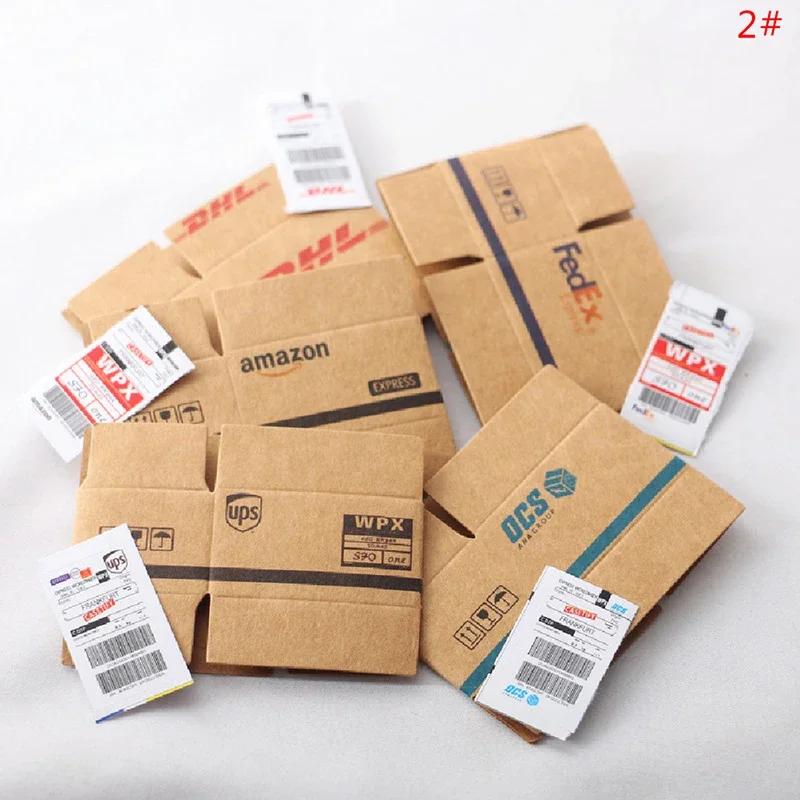 

1набор 1:12 мини картонная коробка экспресс картонная коробка кукольный домик симуляция миниатюрная декоративная экспресс коробка