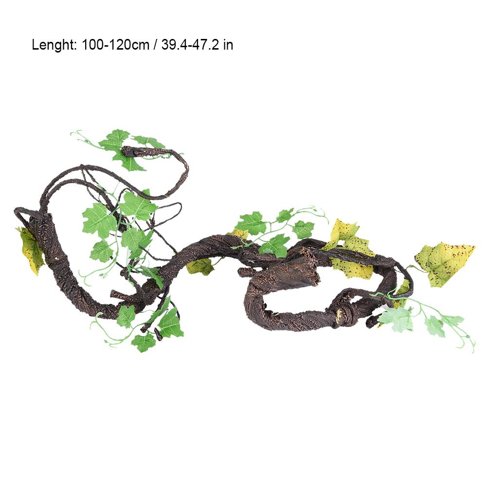 Artificial Reptiles Vine Climber Jungle Forest Bend Branch with Built-in Flexible Metal for Terrarium Cage Decor