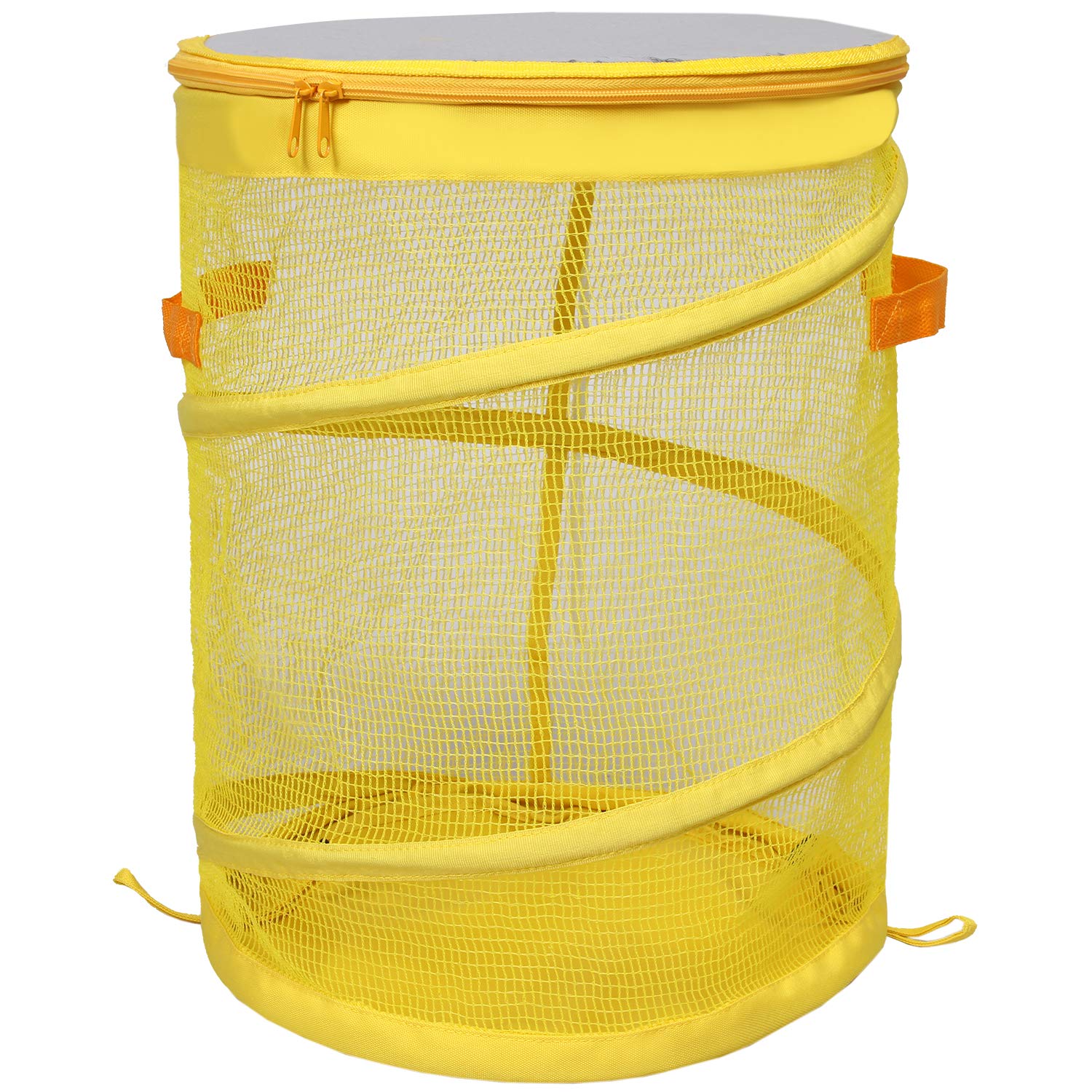 

Astro Polyester Outdoor Trash Crow Garbage Trash Small Can, Cylindrical, 7.9 Gallons, Yellow, Repellent, Net, Storage, Foldable, 822-09,