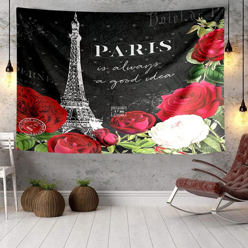 Parisian Eiffel Tower Romance Tapestry Room Decoration Wall Hanging for Living Room Bedroom, dormitory, Birthday and Christmas gifts