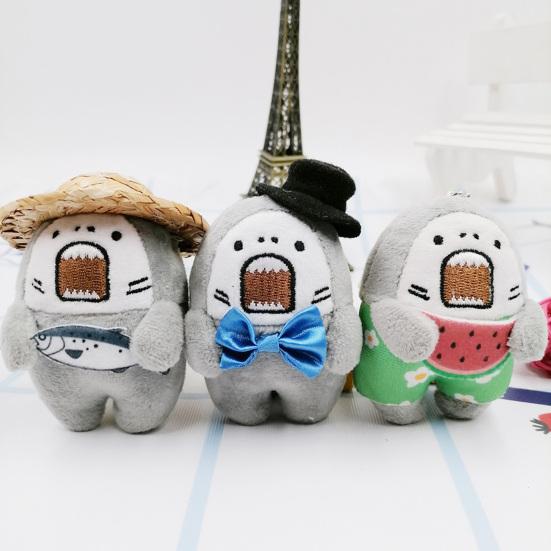Plush Doll Pendant Multifunctional Anti-deform Various Styles Grumpy Shark Doll Keychain for Adults
