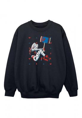 Girls Harley Quinn Playing Card Suit Sweatshirt