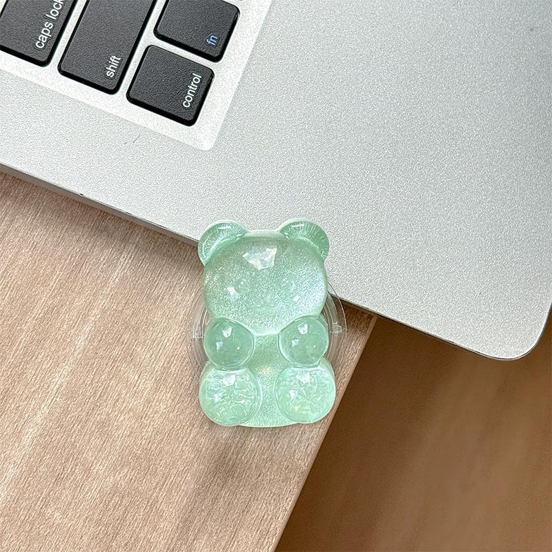 Color Pearl Glitter Bear Mobile Phone Airbag Bracket Magnetic Suction Magsafe Paste Creative Ring Lazy Women
