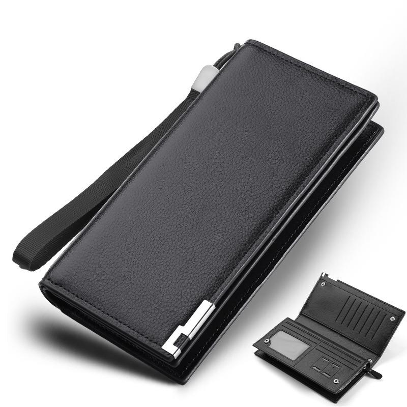 Men's Wallet, Wallet, Anti-theft Brush, Anti-degaussing Long Zipper, Multi-layer Multi-card Position, Business Wallet, Card Bag.