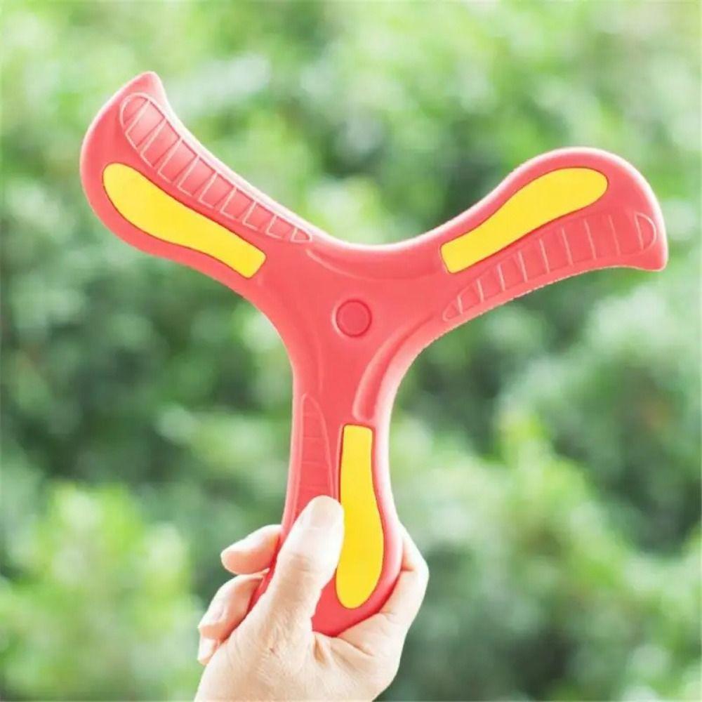Plastic Three-leaf Cross Flying Disc Soft Spinner Three-Bladed Children Boomerang  Outdoor Toys