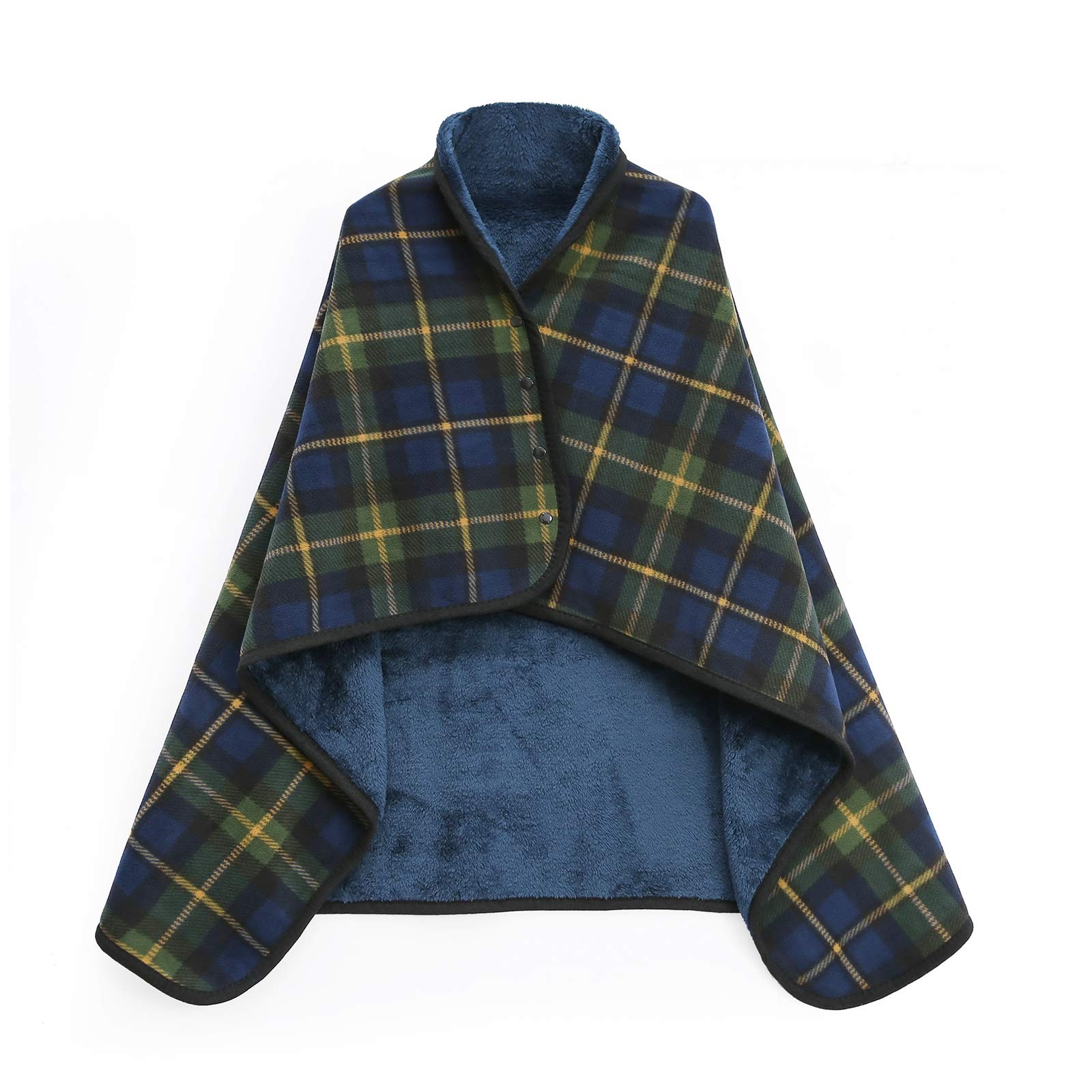 

Multifunctional Double Layer Thick Polar Fleece Shawl Blanket Women Buckle Warm and Cozy for Office and Casual Use Winter Gift