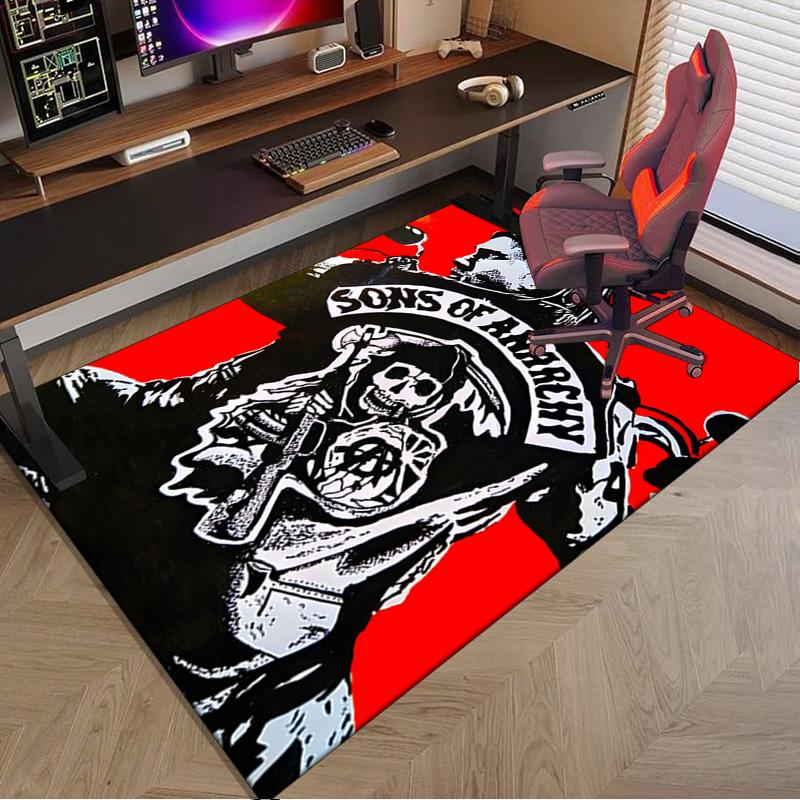 Anarchy Motorcycle Club Carpet, Chair Rug,Rug for Office Bedroom living rooms, Doormat decor Fan Gift Christmas Gift