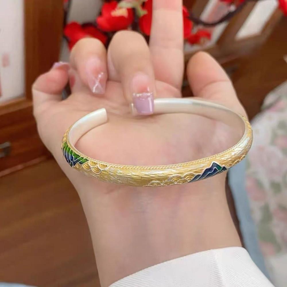 Classic Women's Hand Bracelet Traditional Chinese Cloisonne Bracelet Enamel Bracelet Jewelry