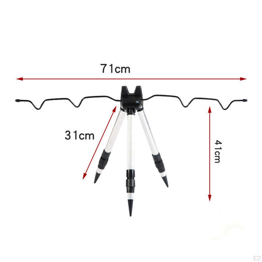 Collapsible Rods Tripod Stand Holder Portable Bracket for Outdoor Rod Beach Pier