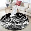 Oktopus,Runder Teppich,Teppich für Wohnzimmer Schlafzimmer Sofa Spielzimmer Dekor,Rutschfeste Fußmatte