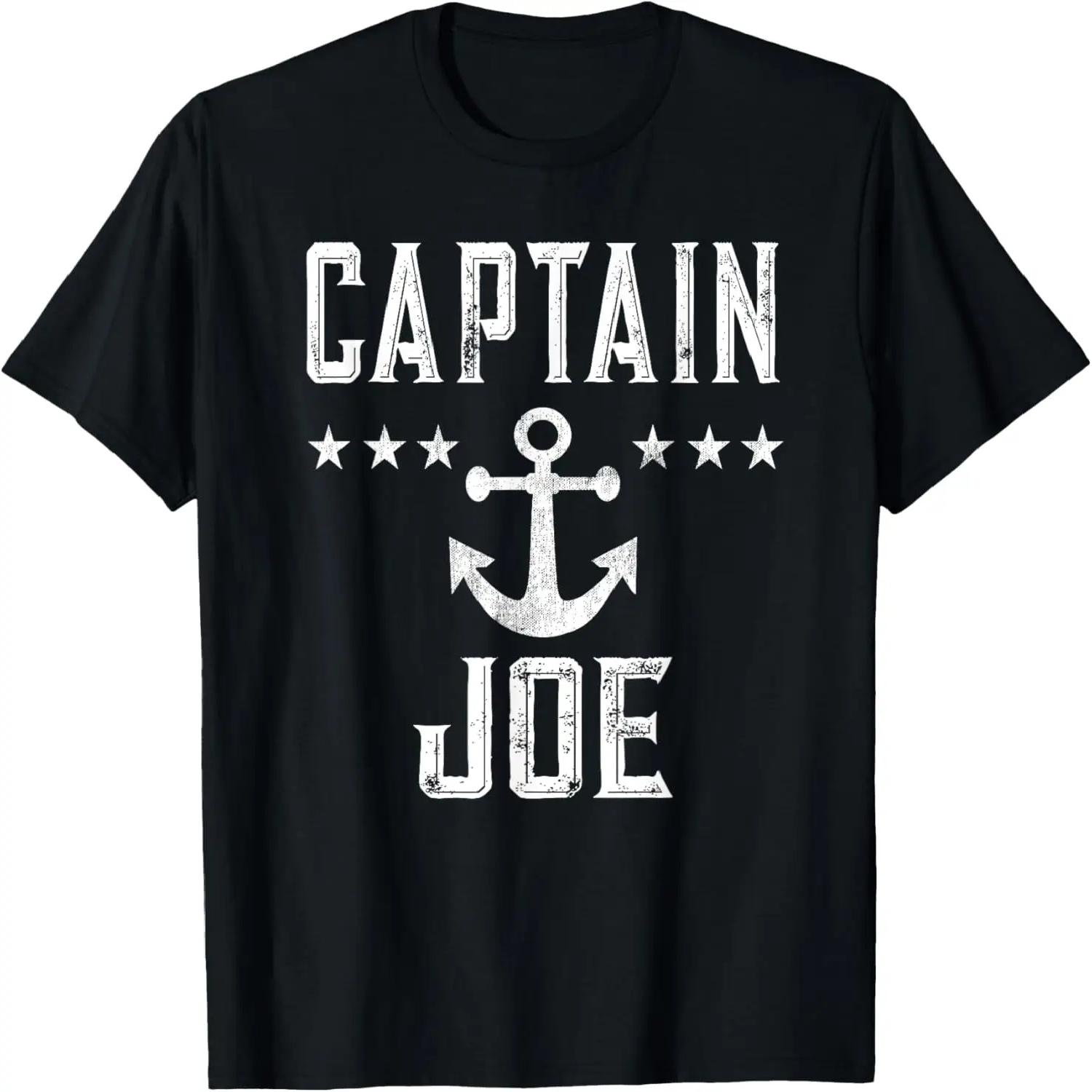 Captain Joe - Retro Personalized Nautical Boating Lover T-Shirt S