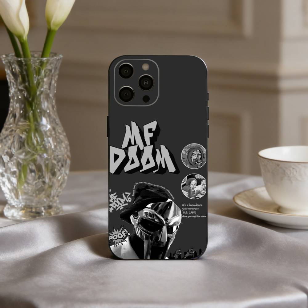 M-MF-DOOMs-RapperS  Phone Case For iPhone 17,16,15,14,13,12,11 Plus,Pro Max,XS,Soft Silicone Black Cover