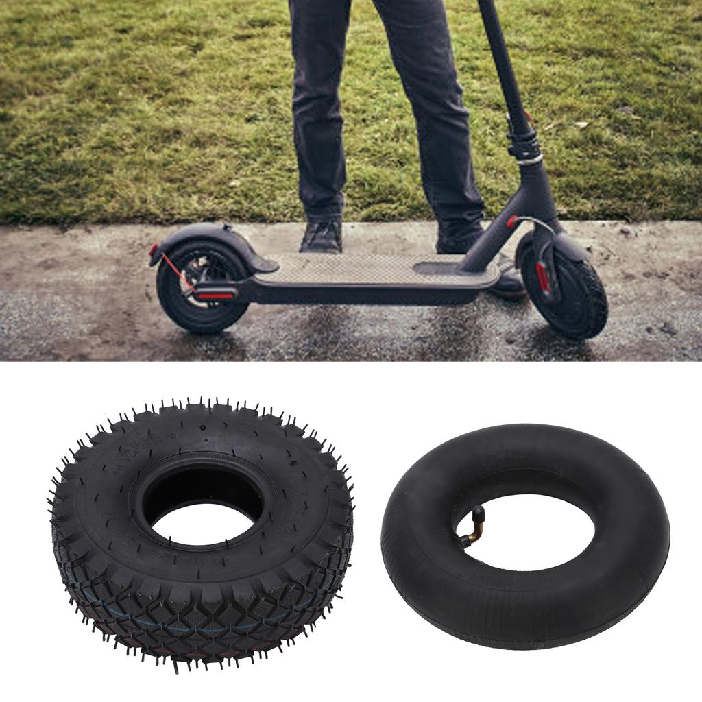 Scooter Tire Tube Set 4.10/3.50?4 Thickened Outer Tire Inner Tube with Bent Valve for Electric Scooter