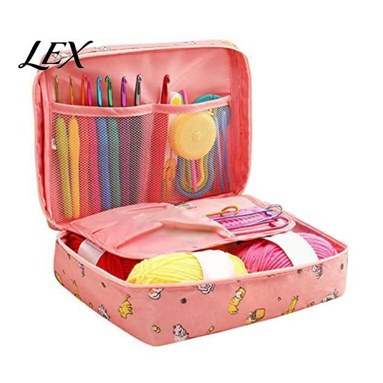 Ergonomic Crochet Hooks for Hands 59Pcs/Set Tools Kit, Yarn Accessories Set Portable Projects Travel with Storage Bag, Complete Tool Kit Beginners,