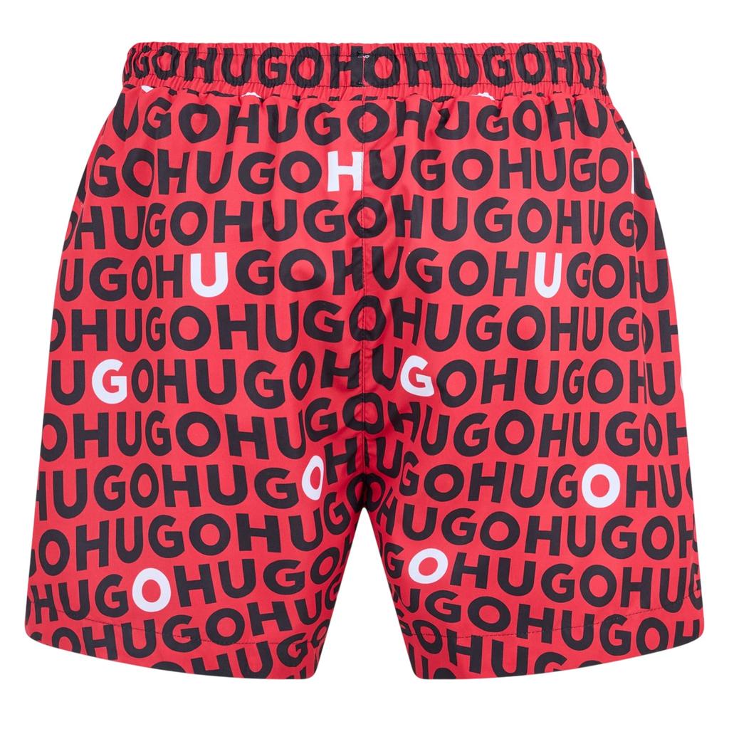 Hugo Mens Logo All-Over Print Regular Swim Shorts